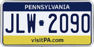 PA license plate JLW2090