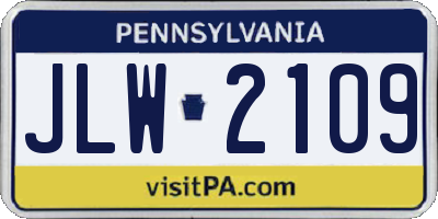 PA license plate JLW2109