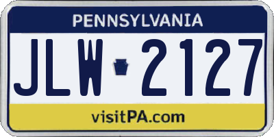 PA license plate JLW2127