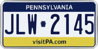 PA license plate JLW2145