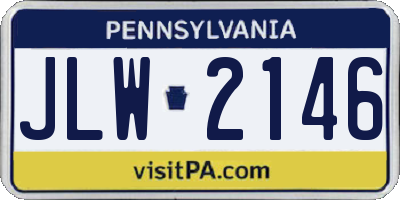 PA license plate JLW2146