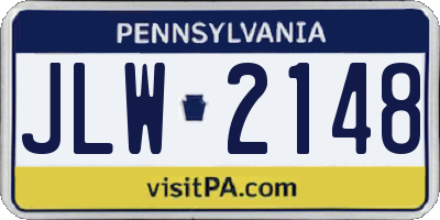 PA license plate JLW2148