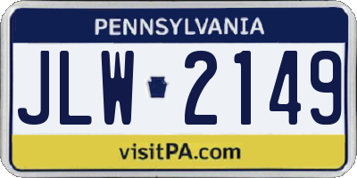 PA license plate JLW2149