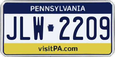 PA license plate JLW2209