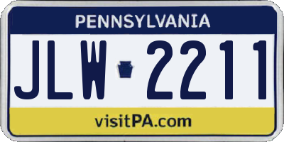 PA license plate JLW2211