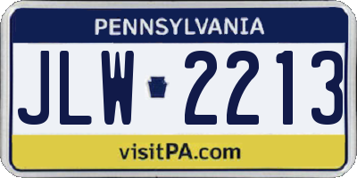 PA license plate JLW2213