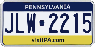 PA license plate JLW2215