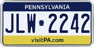 PA license plate JLW2242