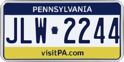 PA license plate JLW2244