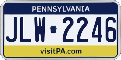 PA license plate JLW2246