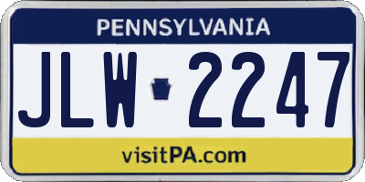 PA license plate JLW2247