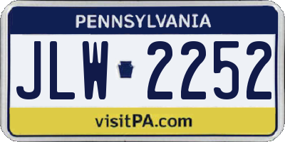 PA license plate JLW2252