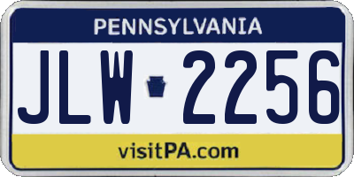 PA license plate JLW2256