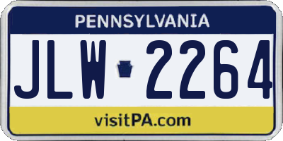 PA license plate JLW2264