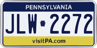 PA license plate JLW2272