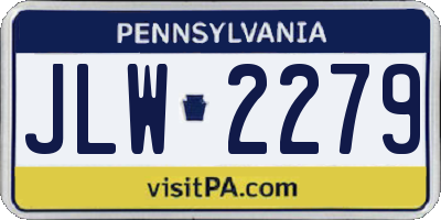 PA license plate JLW2279