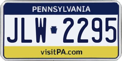PA license plate JLW2295