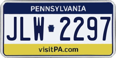 PA license plate JLW2297