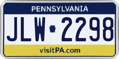 PA license plate JLW2298