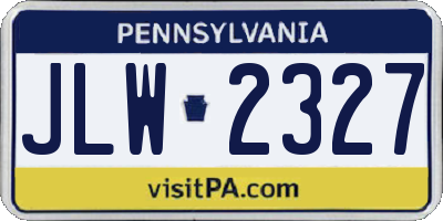 PA license plate JLW2327