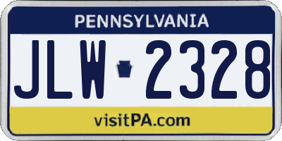 PA license plate JLW2328