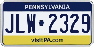 PA license plate JLW2329