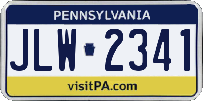 PA license plate JLW2341