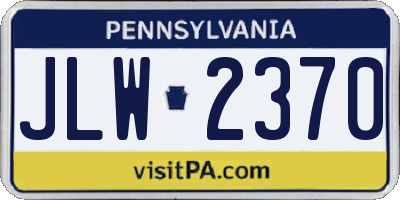 PA license plate JLW2370