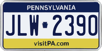 PA license plate JLW2390