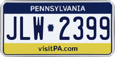 PA license plate JLW2399