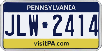 PA license plate JLW2414