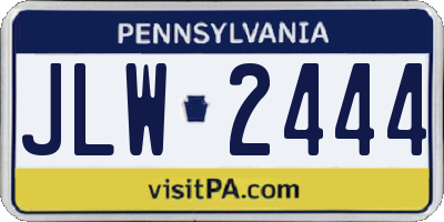 PA license plate JLW2444