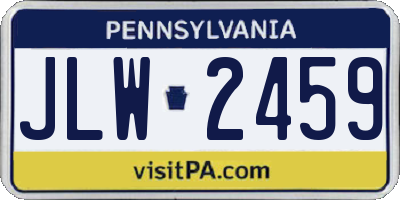 PA license plate JLW2459