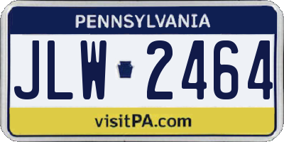 PA license plate JLW2464