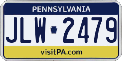 PA license plate JLW2479