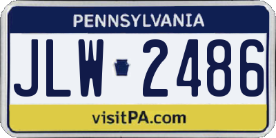 PA license plate JLW2486