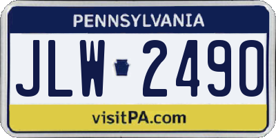 PA license plate JLW2490