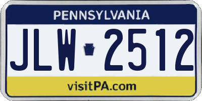 PA license plate JLW2512