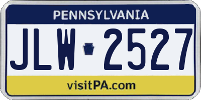 PA license plate JLW2527
