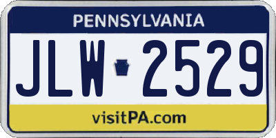 PA license plate JLW2529