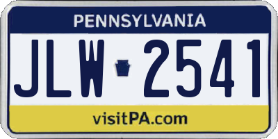 PA license plate JLW2541