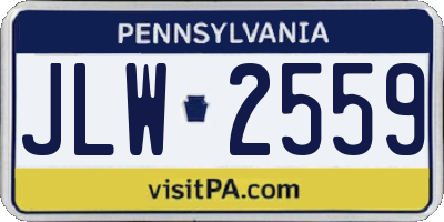 PA license plate JLW2559