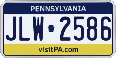 PA license plate JLW2586