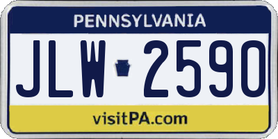 PA license plate JLW2590