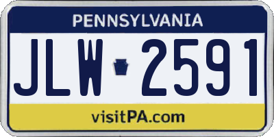 PA license plate JLW2591