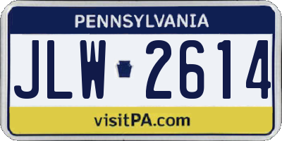 PA license plate JLW2614