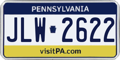 PA license plate JLW2622