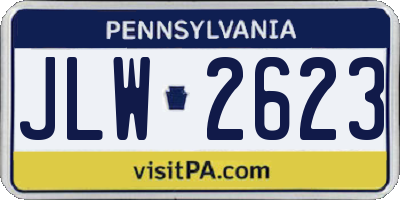 PA license plate JLW2623