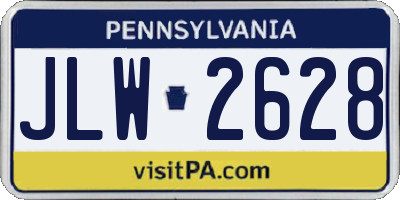 PA license plate JLW2628