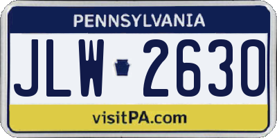 PA license plate JLW2630
